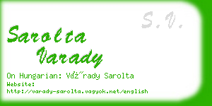 sarolta varady business card